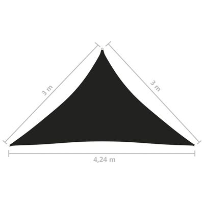 vidaXL Sunshade Sail Oxford Fabric Triangular 3x3x4.24 m Black