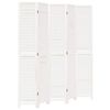 vidaXL Room Divider&nbsp;5 Panels White Solid Wood Paulownia
