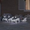 vidaXL LED Reindeers 5 pcs Silver Fabric