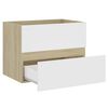 vidaXL Sink Cabinet with Built-in Basin White and Sonoma Oak Engineered Wood