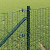 vidaXL Fence with Posts Green 0.8 x 10 m Steel