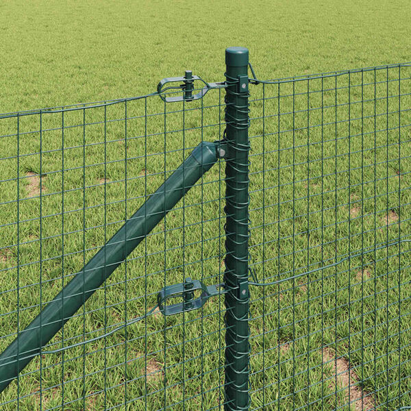 vidaXL Fence with Posts Green 0.8 x 10 m Steel