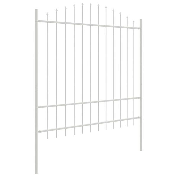 vidaXL Garden Fence 3 pcs White 170 x 215 cm Powder-Coated Steel