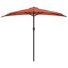 vidaXL Balcony Parasol with Aluminium Pole Terracotta 270x144x222 cm Half