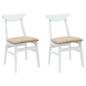 vidaXL Dining Chairs 2 pcs White 42 x 47.5 x 81 cm Solid Rubber Wood