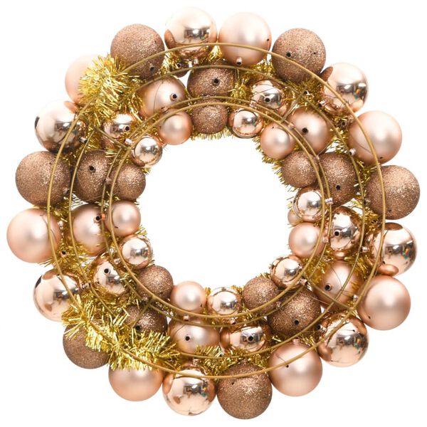 vidaXL Christmas Wreath Rose Gold 45 cm Polystyrene