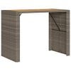 vidaXL Garden Bar Table with Acacia Wood Top Grey 145x80x110 cm Poly Rattan