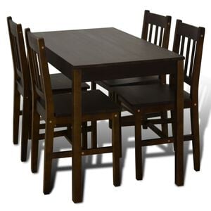 vidaXL Dining Table And Chair | Brown | Pine wood | Standard | Durable