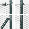 vidaXL Fence Post Grey 100 x 1.4 m (25 mm mesh) Steel and PVC