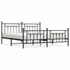 vidaXL Metal Bed Frame without Mattress with Footboard Black 193x203cm