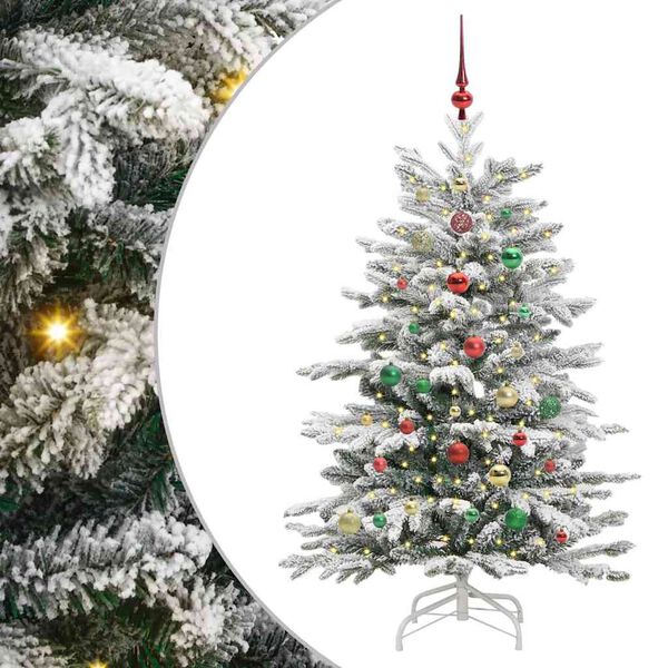 vidaXL Artificial Hinged Christmas Tree White 150 cm PE and PVC
