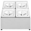 vidaXL Gastronorm Container Holder with 4 GN 1/6 Pan Stainless Steel