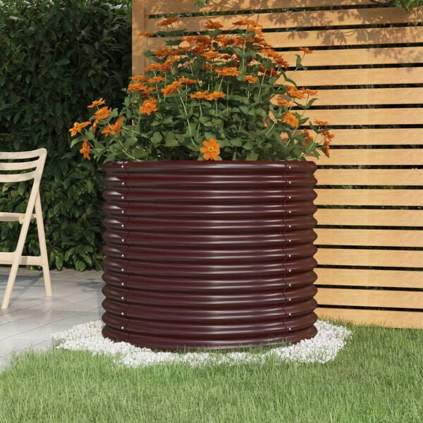 vidaXL Garden Planter Galvanised Steel 80x80x68 cm Brown