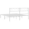 vidaXL Metal Bed Frame without Mattress with Headboard White 120x200cm