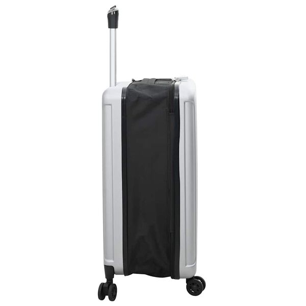 vidaXL Suitcase Folding with Lock Silver 43 x 27 x 66 cm ABS Plastic