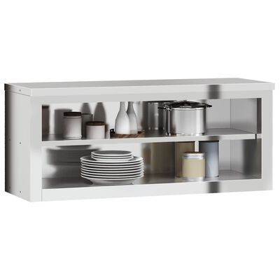 vidaXL Kitchen Wall Cabinet with Shelf Stainless Steel
