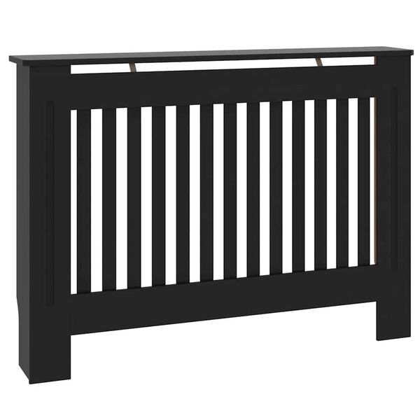 vidaXL Radiator Cover 2 pcs Black 112 x 19 x 81.5cm Engineered Wood