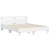 vidaXL Bed Frame with LED without Mattress White 140x190 cm