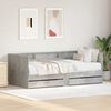 vidaXL Day Bed with Drawer Grey 90 x 200 cm Engineered Wood