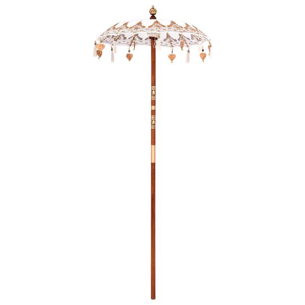 vidaXL Balinese Parasol Cream 95 x 95 x 260 cm Cotton and solid wood