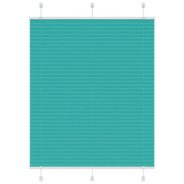 vidaXL Pleated Blind Petrol Green 110x150 cm Fabric Width 109.4 cm Polyester