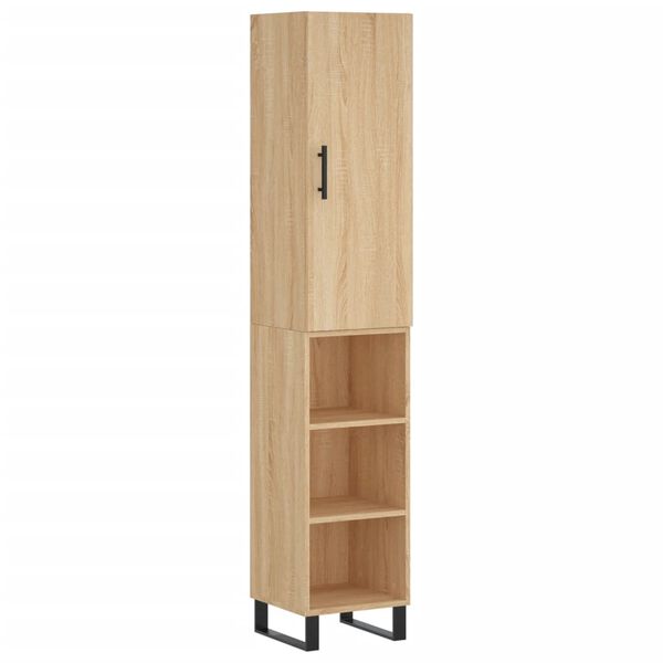 vidaXL Highboard Sonoma Oak 34.5x34x180 cm Engineered Wood