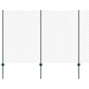 vidaXL Chain Link Fence with Post 10 x 1.6 m (W x H) PVC-Coated Steel
