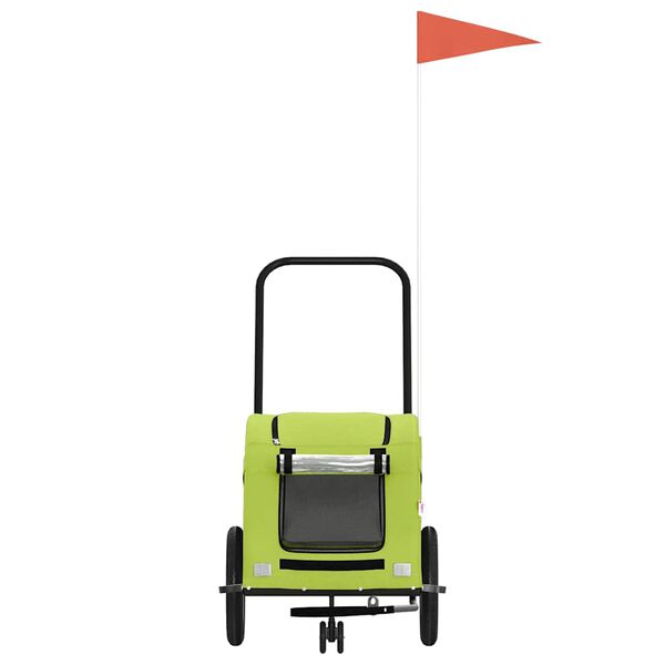 vidaXL Pet Bike Trailer Green Oxford Fabric and Iron