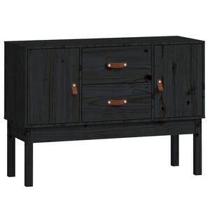vidaXL Sideboard Black 110x40x78 cm Solid Wood Pine