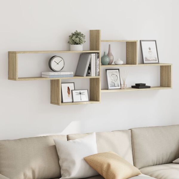 vidaXL Wall Shelf Sonoma Oak 167.5x18x68 cm Engineered Wood