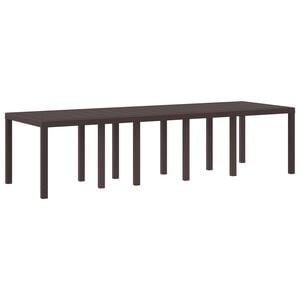 vidaXL Garden Table Brown 300 x 100 x 73 cm Poly Rattan
