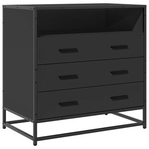 vidaXL Drawer Cabinet Black 70x41x70 cm Engineered Wood