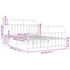vidaXL Metal Bed Frame without Mattress with Footboard White 140x190cm