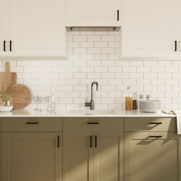 vidaXL Cabinet Handles 10 pcs Black 96 mm Stainless Steel