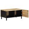vidaXL Coffee Table Black 80x50x40 cm Solid Rough Wood Mango