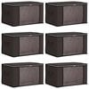 vidaXL Storage Box with Transparent Side Window 6 pcs Anthracite
