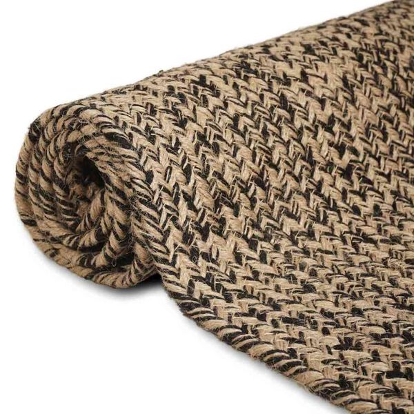 vidaXL Area Rugs Rectangular Natural and Black 160 x 230 cm Jute