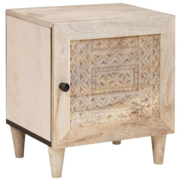 vidaXL Bedside Cabinet Beige 40 x 33 x 46 cm Solid Acacia wood