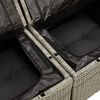 vidaXL Garden Sofa Grey 123 x 62 x 69cm Poly Rattan