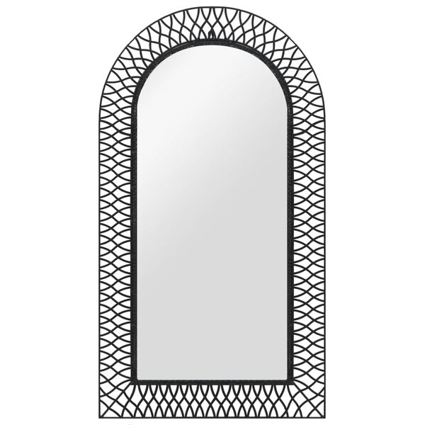 vidaXL Garden Wall Mirror Arched 60x110 cm Black