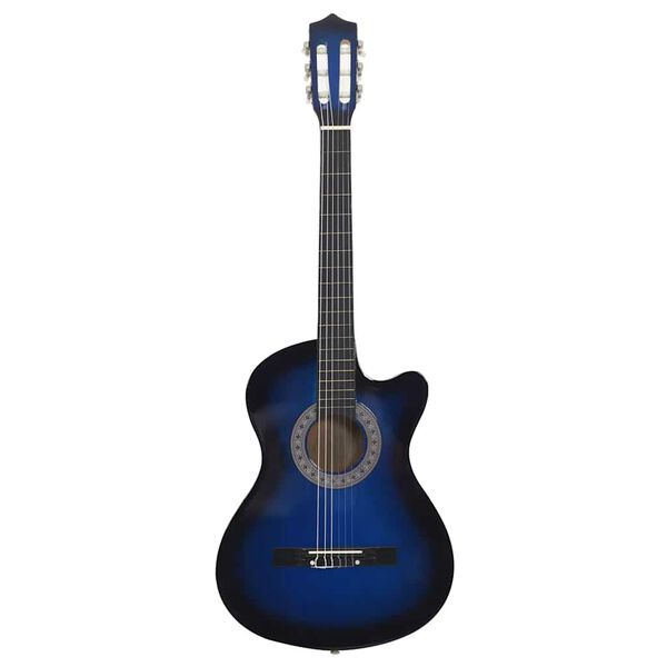 vidaXL Western Classical Cutaway Guitar with 6 Strings Blue Shaded 38