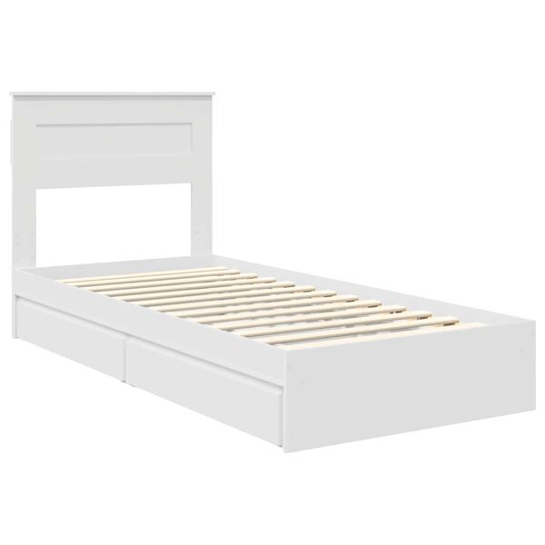 vidaXL Storage Bed with Headboard White 75 x 190 cm Engineered Wood