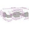 vidaXL 11 Piece Garden Sofa Set with Cushions Grey Poly Rattan Acacia