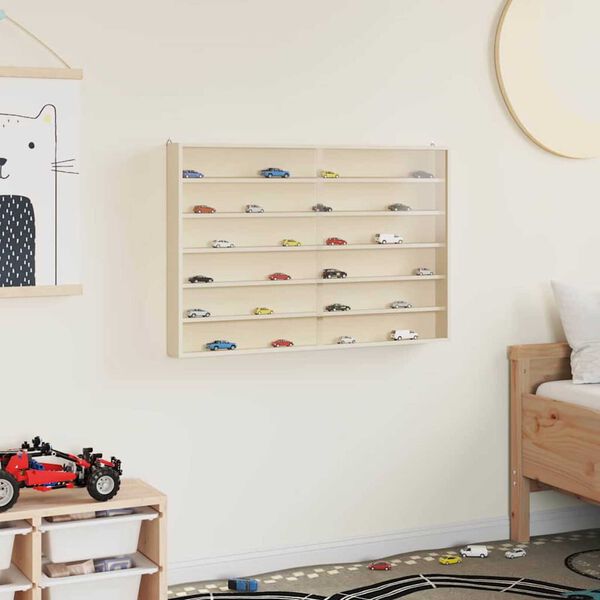 vidaXL Wooden Collector's Display Case Brown 80 x 8.5 x 54 cm Plywood