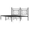 vidaXL Metal Bed Frame without Mattress with Headboard Black 140x200cm