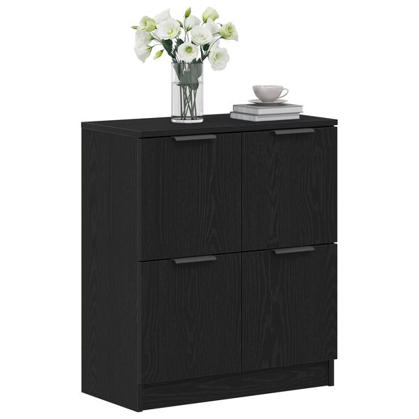 vidaXL Sideboard Black Oak 60 x 30 x 70 cm Engineered Wood
