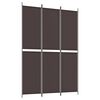 vidaXL 3-Panel Room Divider Brown 150x220 cm Fabric