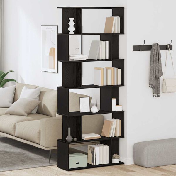 vidaXL Bookcase Black Oak 80x24x190.5 cm Engineered Wood