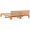 vidaXL Bed Frame with Headboard Wax Brown 180 x 200 cm Solid Pine Wood