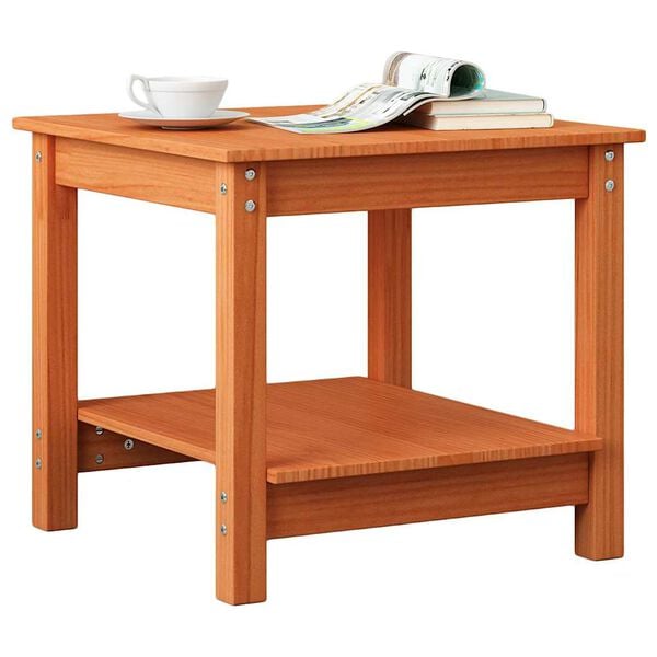 vidaXL Coffee Table Wax brown 50 x 50 x 45 cm Solid pine wood